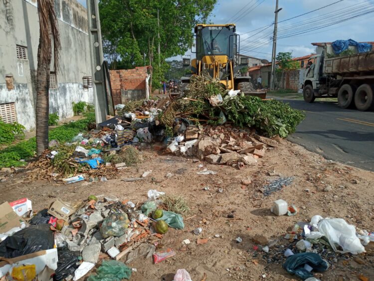 Lixo descartado de forma irregular em Teresina. (Foto: Reprodução/ PMT)