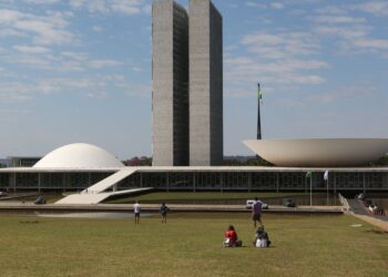 Palácio do Congresso Nacional na Esplanada dos Ministérios em Brasília