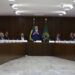 O presidente Luiz Inácio Lula da Silva coordena a primeira reunião ministerial de seu governo, no Palácio do Planalto