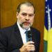 O presidente do Supremo Tribunal Federal, Dias Toffoli, durante reunião com o presidente da Câmara dos Deputados, Rodrigo Maia.