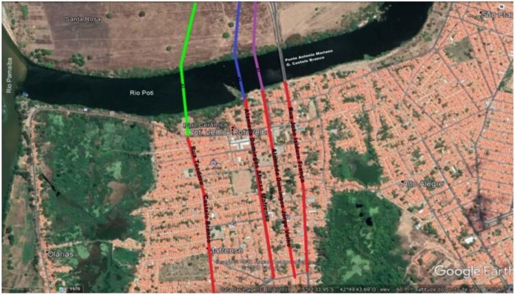 Alternativas locacionais da 2ª Ponte sobre o rio Poti (Foto: Reprodução)